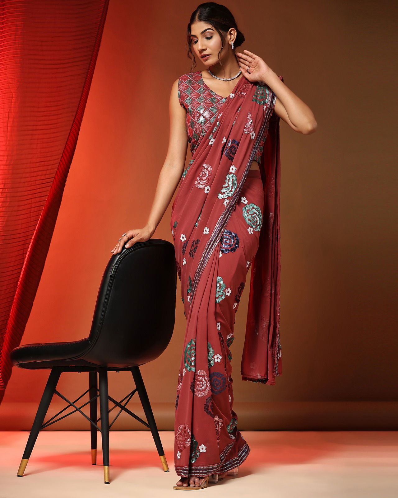 Amoha Trendz 249 Readymade Party Wear Sarees
